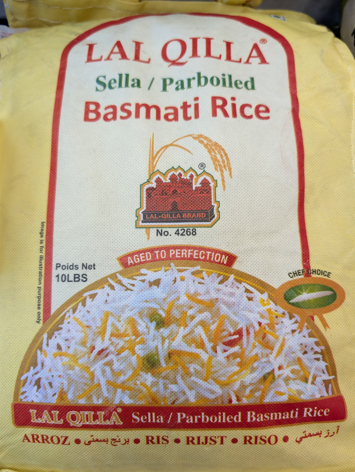 LaL Qilla  Basmati Rice 10lb yellow برنج باسماتی لعل کیلا ۱۰ پوند زرد