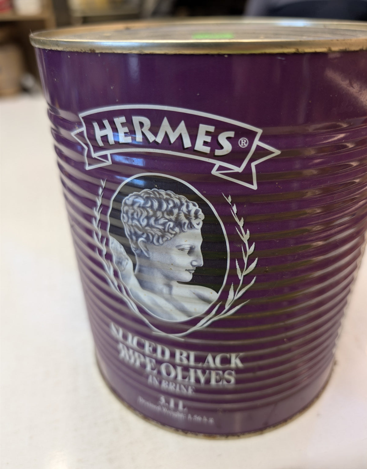 Hermes Sliced Black Ripe Olives 3.1kg  زیتون سیاه حلقه شده 3.1 کیلو