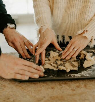 couple cooking together in their kitchen